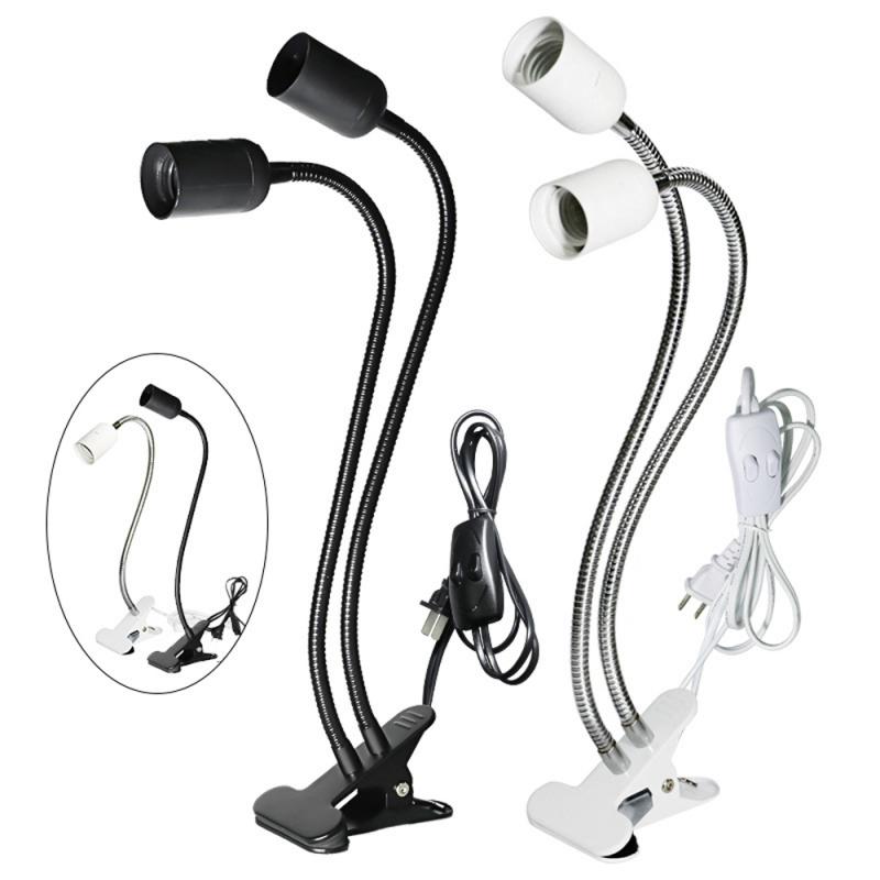 360 degrés Flexible porte-lampe pince E27 Base LED lampe de bureau livre lumières support US/ue/royaume-uni prise porte-lampe pince directe