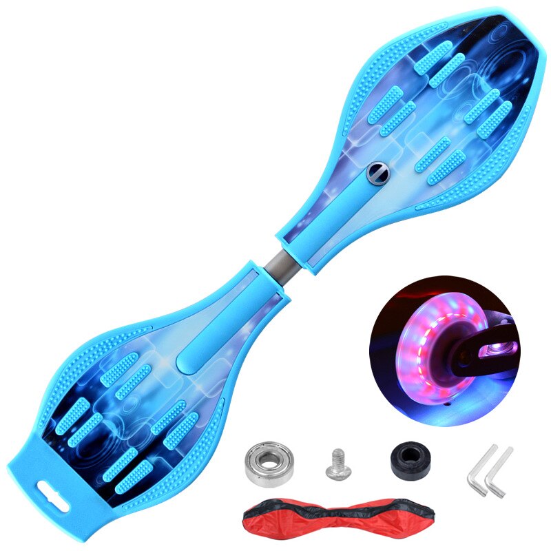 Snake board-ruedas intermitentes para adultos, 88cm, 35 pulgadas, para principiantes, deslizantes al aire libre, 2 ruedas, de aleación de aluminio: A6 flash wheels