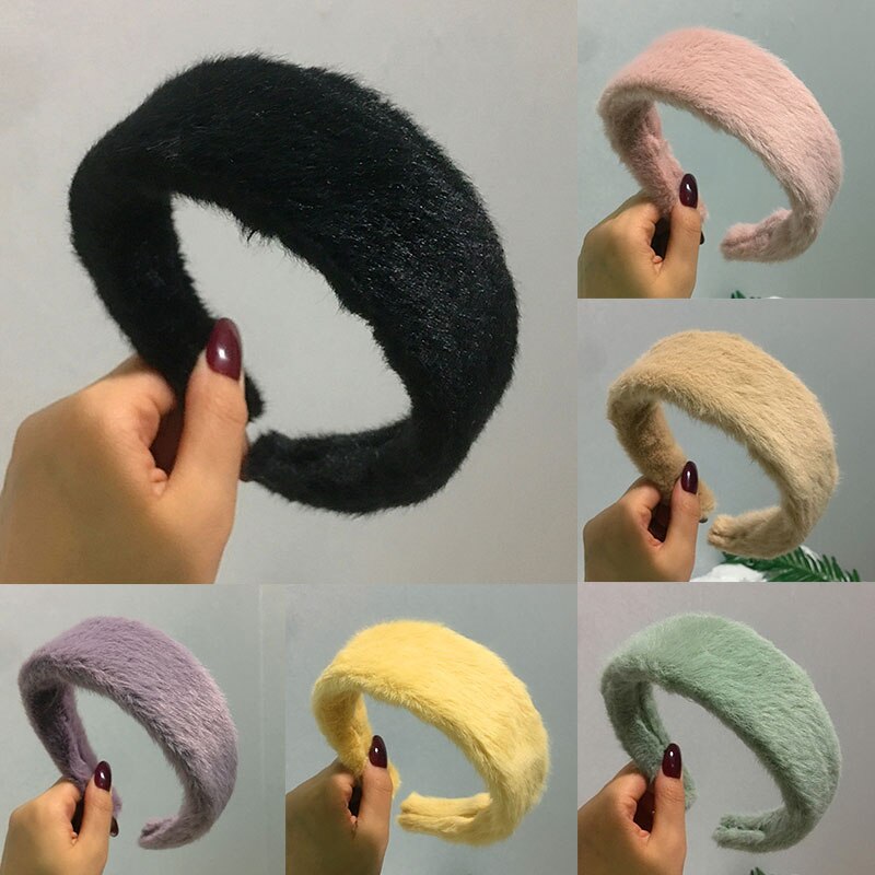 Diadema ancha de piel sintética para mujer