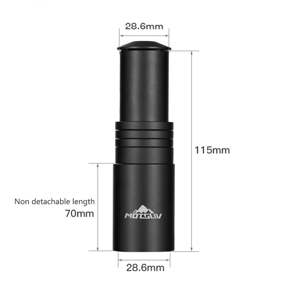 MOTSUV 28.6mm Bicycle Fork Stem Extension Adapter Handlebar Stem Riser Extender Mountain MTB Bike Accessories: Black