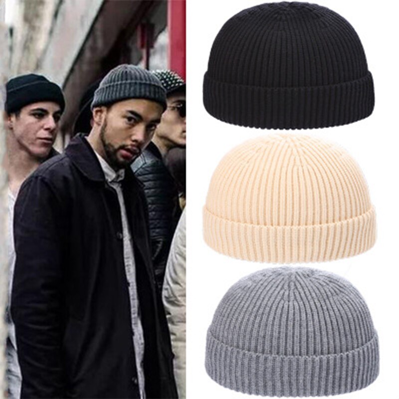 Gebreide Hoeden Voor Vrouwen Mannen Beanie Hat Winter Retro Brimless Baggy Meloen Cap Manchet Visser Mutsen Hoeden Voor Mannen