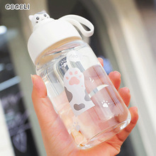 Bouteille d'eau en verre pour enfant/fille, 300ml, tasse à jus, tasse à lait, anti-fuite, en plein air, Sport, dessin animé, mignon
