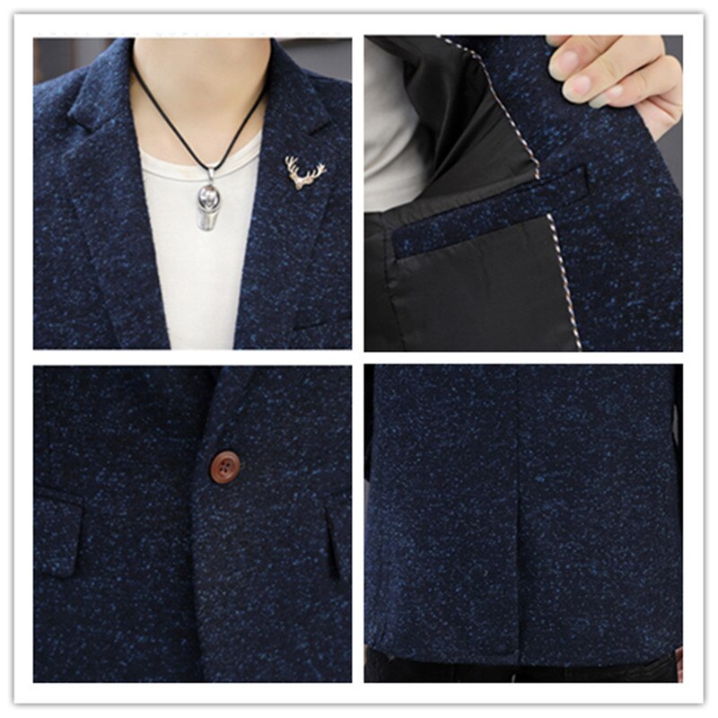 Blazer Men 2020 New Fashionable Casual Dot Printed Business Men Slim Mens Blazer