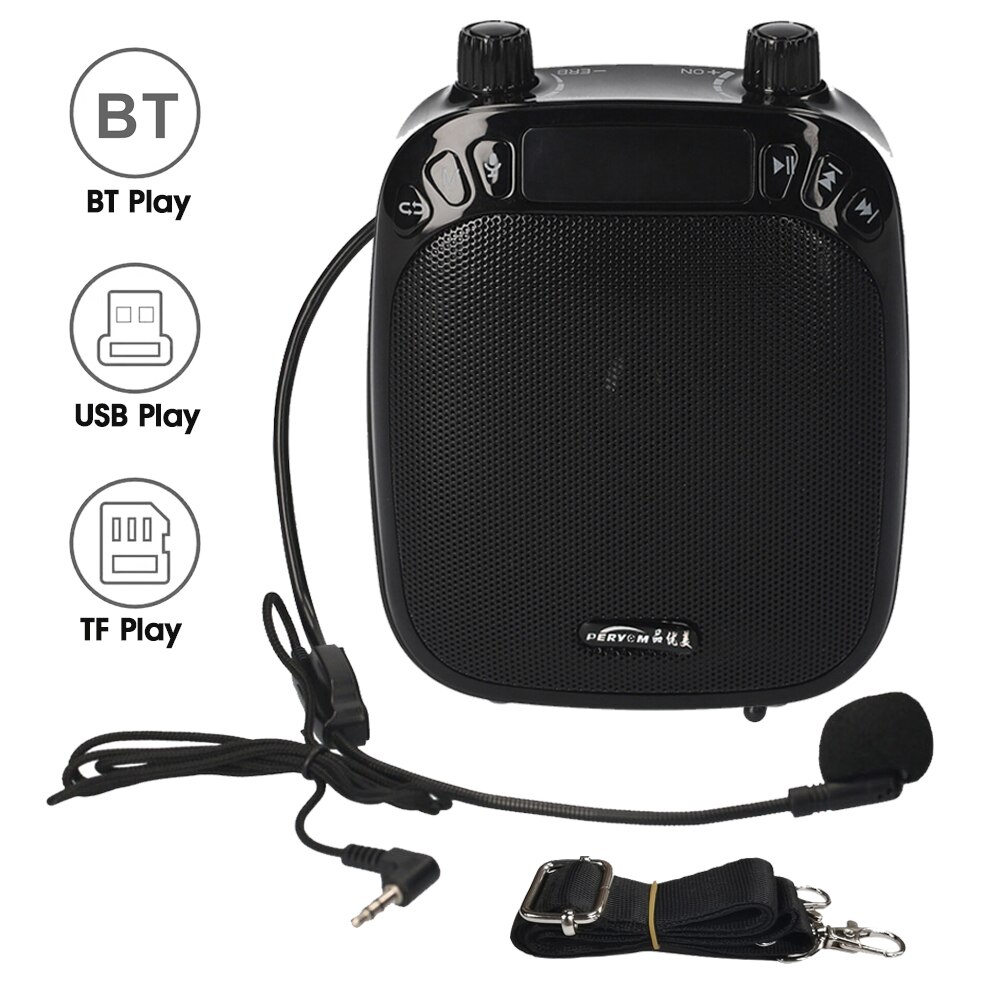 8W Portable Voice Amplifier Wired Microphone AUX Audio Recording Bluetooth Speaker Music Player for Teachers Instructor Training
