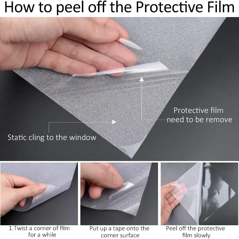 2 Meter Matte Frosted Window Film Privacy Protective Decorative Glass Tint Film for Home Opaque Self Adhesive Window Sticker