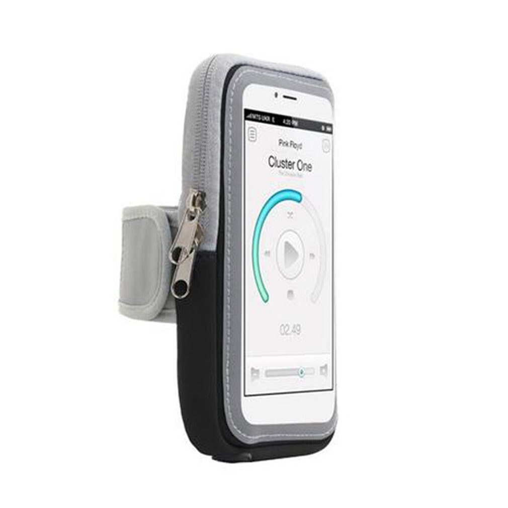 Tb -001 buitensporten fietsen joggen hardlopen duim armband mobiele telefoon hoesje: Zwart