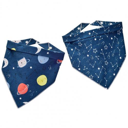 2 pçs bebê babadores padrão dos desenhos animados triângulo ajustável bandana babando babadores para crianças meninos meninas avental de alimentação bandana babadores: Light Blue