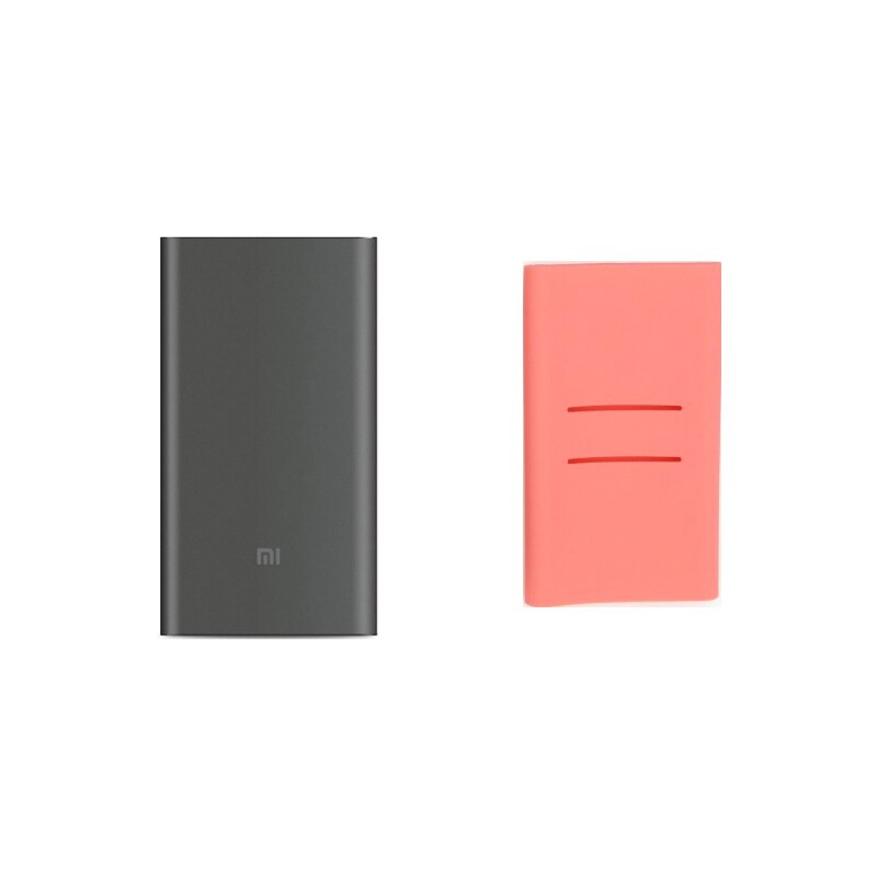 Original mi Xiaomi Power Bank 10000mAh Pro Type-C External Battery portable charging 10000mAh Two-way Quick Charge 18W Powerbank: Add Pink Case