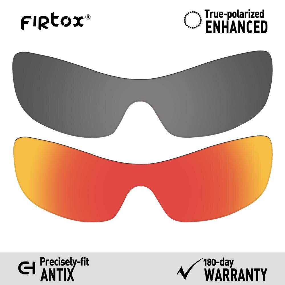 Firtox True UV400 Polarized Lenses Replacement for-Oakley Antix Sunglasses (Compatiable Lens Only) - Multiple Colors: Black-Red