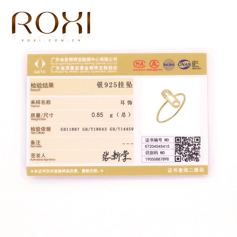 ROXI 925 Sterling Silver Gold Pin Rings for Women Girls Cute Anillos Engagement Wedding Ring Crystal Jewelry Bague Femme