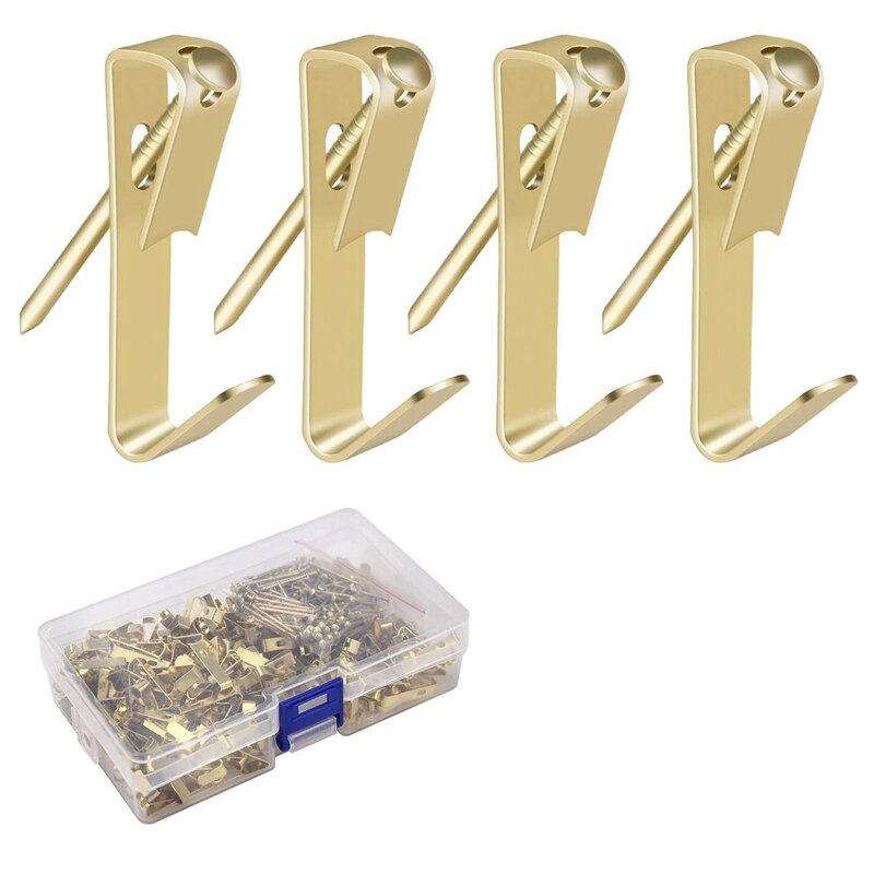 200 Pcs 30Lbs Foto Hangers Met Nagels, Foto Fotolijst Haken Hardware Foto Opknoping Kit Op Houten/Gipsplaten