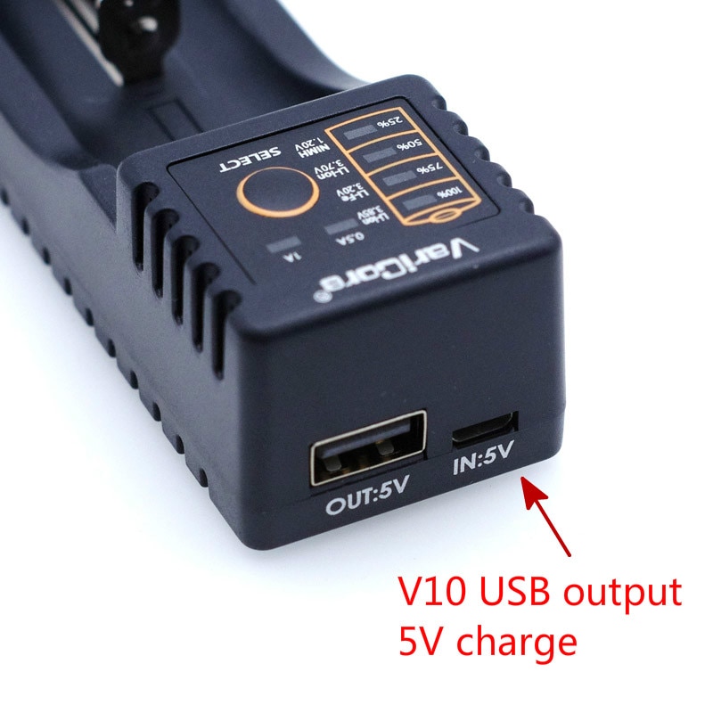 Varicore  u4 v10 v20i 18650 lader 1.2v 3.7v 3.2v aa / aaa 26650 nimh li ion batteri smart lader 5v 2a eu / oss / uk støpsel
