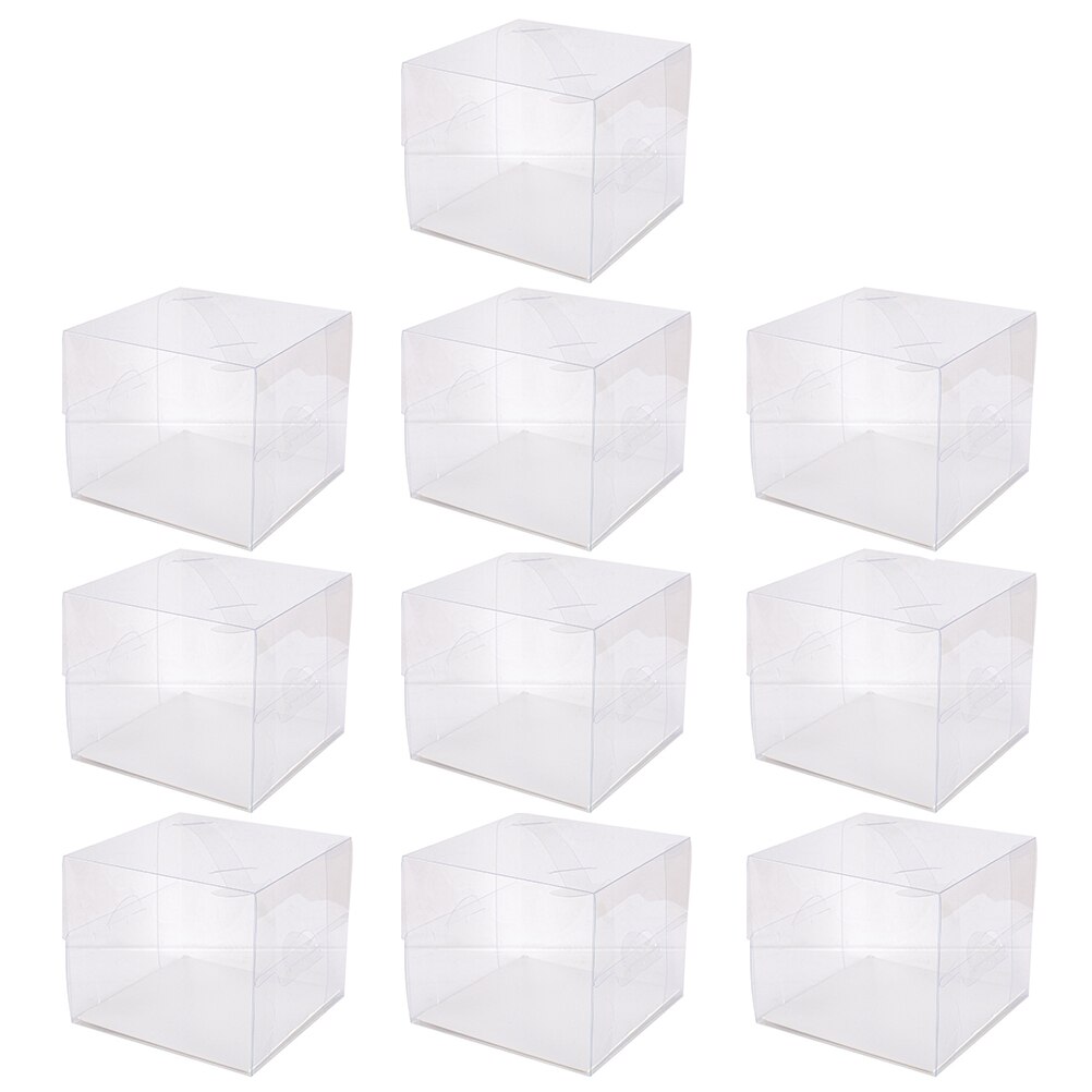 10Pcs Transparante Taart Verpakking Doos Blikken Plastic Bak Case Dessert Cake Verpakking Bakken Doos Party Bolsas De Papel Al por Burgemeester