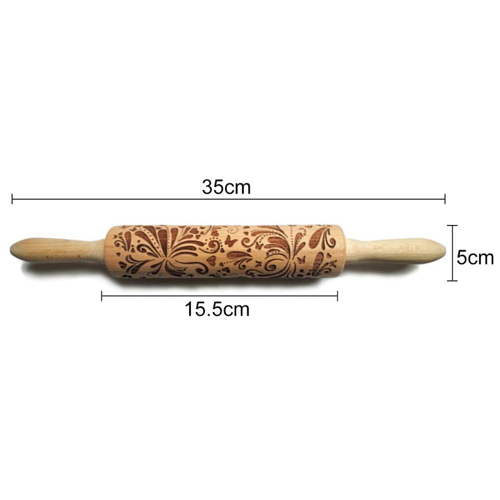 Valentine's Day DIY Christmas Embossing Rolling Pin Various pattern Baking Cookies Biscuit Fondant Cake Dough Engraved Roller: C