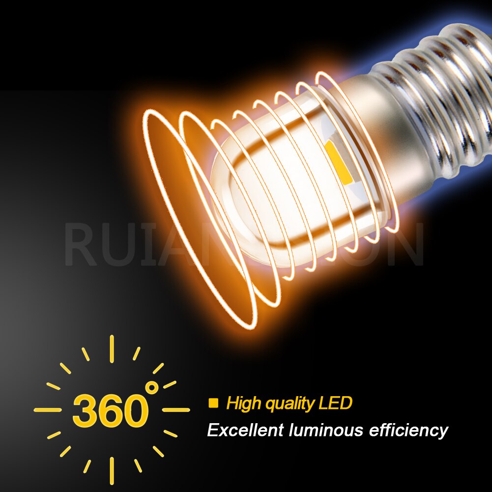 2pcs Warm white E10 3V 6V 12V 0.08A 0.96W Miniature Screw Base Instrument LED Light Bulb Lamp Flashlight Torch DIY Work Light