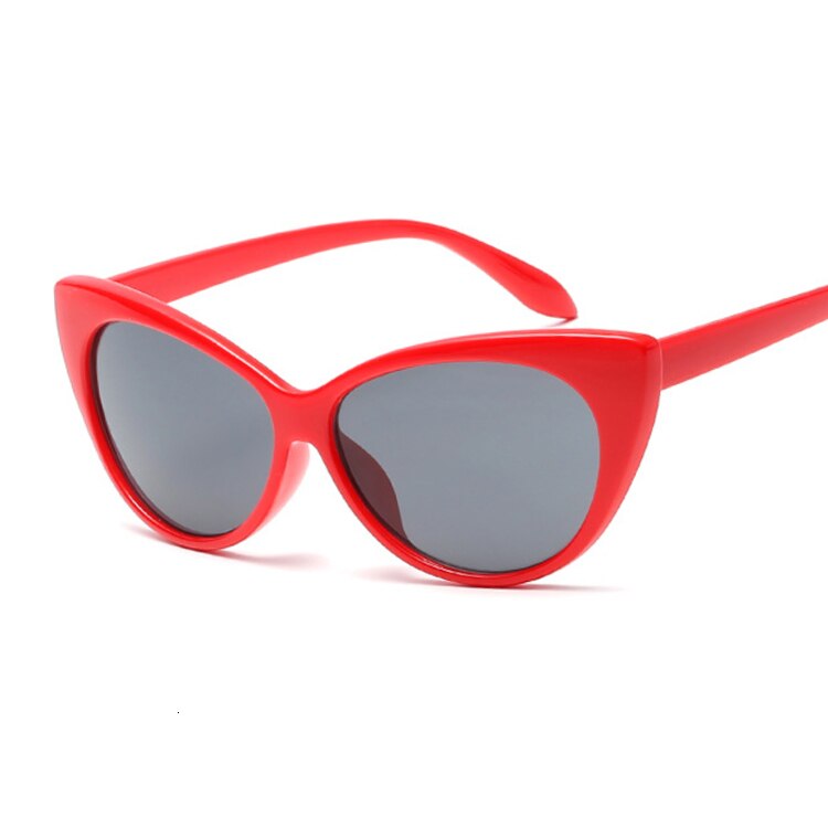 Cat eye zonnebril dames merk luxe zonnebrillen voor dames luipaard kleine tinten vrouwelijke dame: Roodgrijs