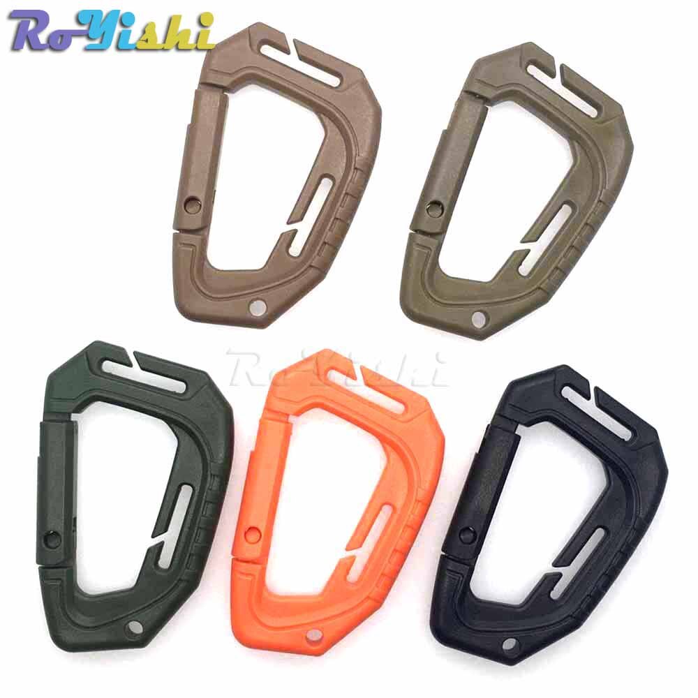 1pcs D Shape 200LB Plastic Snap Clip Carabiner Mountaineering Buckle Outdoor Hanging Keychain Hook Climbing Accessories