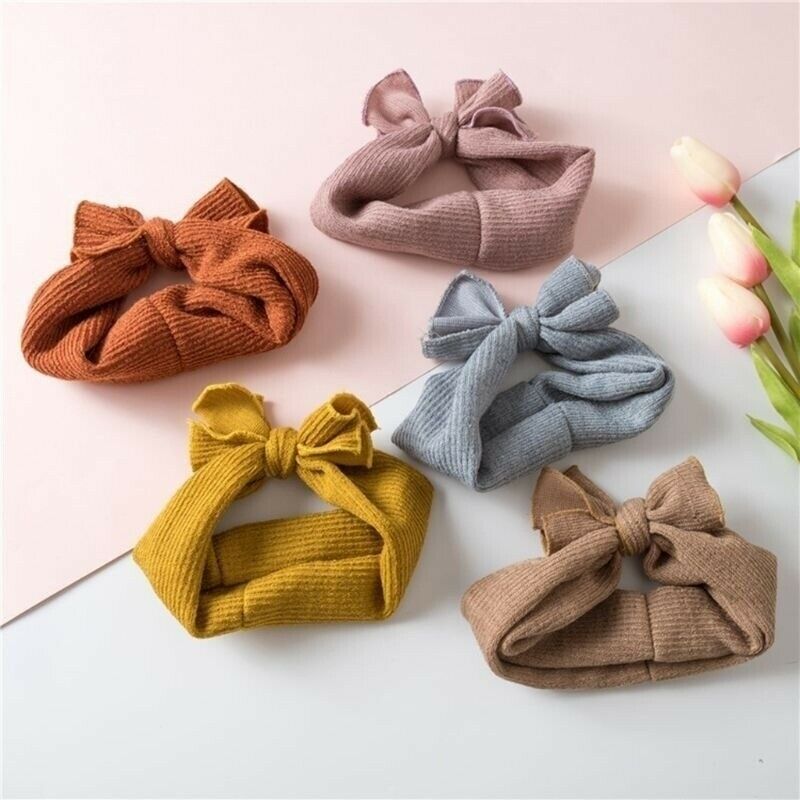 Leuke Baby Peuter Meisjes Kids Hoofdbanden Mooie Bunny Konijn Boog Knoop Tulband Hoofddeksels Headwrap Katoen Meisjes Tie Boog Haar Band