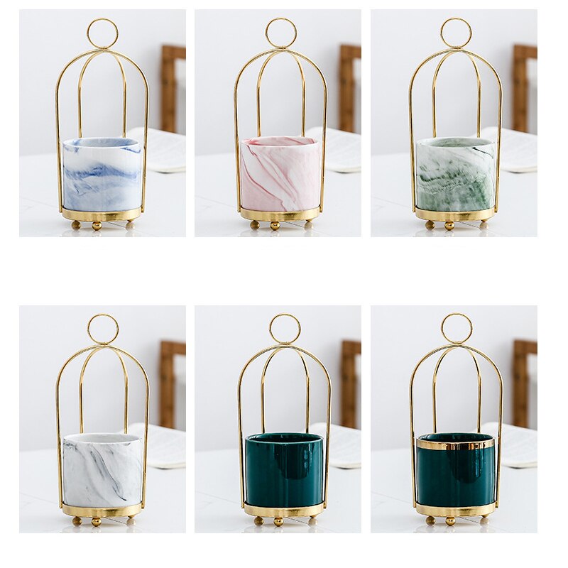 Blume Vasen Keramik Metall Obst Gabel Lagerung Krug Fleisch Anlage Dekoration Topf Mini Kreative Schreibtisch Ornament Heimat Dekor Handwerk Gläser