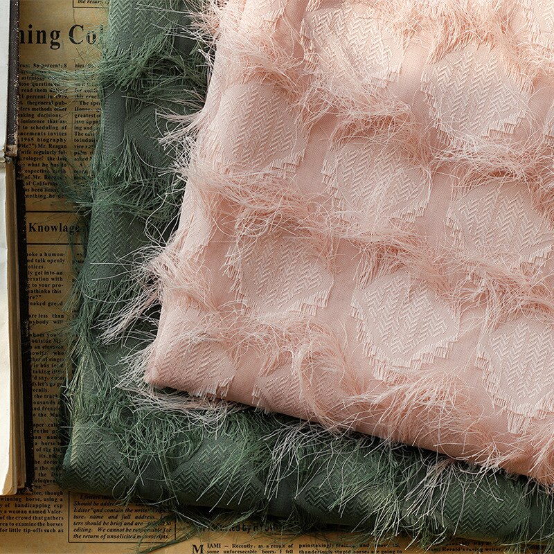 tissu Jacquard en mousseline de soie à fleurs, étoffe à carreaux en Polyester tissé teint pour robe printemps et été, vêtements au mètre