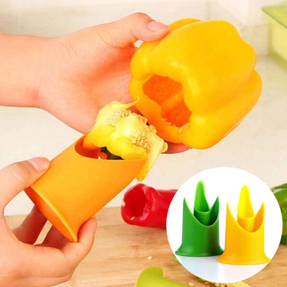 2 In 1 Fruitvegetable Zaad Remover Dunschiller Fruit Green Pepper Chilli Tomaat Cutter Core Slicer Keukengereedschap Gadgets Apparaat