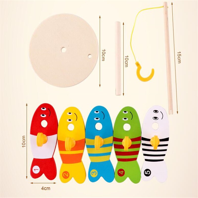 Creativo di legno giocattoli del bambino variopinto del fumetto digitale gioco di pesca impostato educazione precoce giocattoli educativi per bambini Genitore-bambino