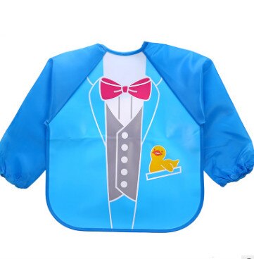 Cartoon Kinderen Slabbers Spuugdoekjes Lange Mouw Art Schort Dier Kiel Todders Waterdichte Burp Kleding Zachte Voeden Eet Slabbetjes: gentleman