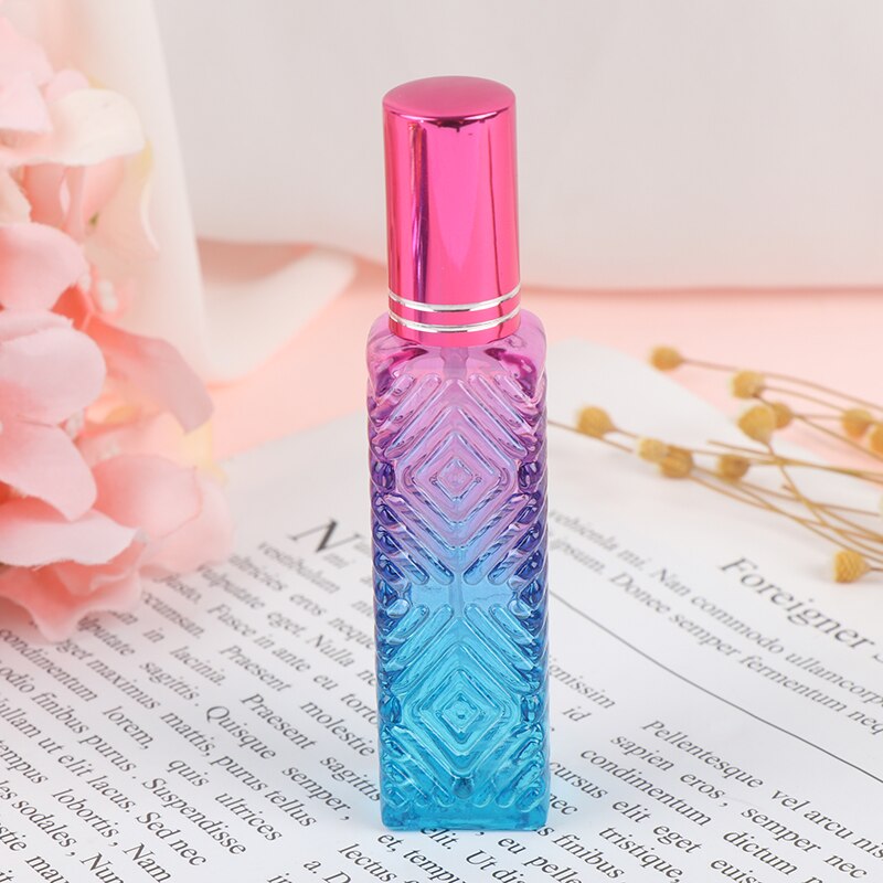 15ml Mini Fragrance Refillable Glass Vials Cosmetic Packaging Spray Bottle Colorful Square Glass Empty Perfume Bottle