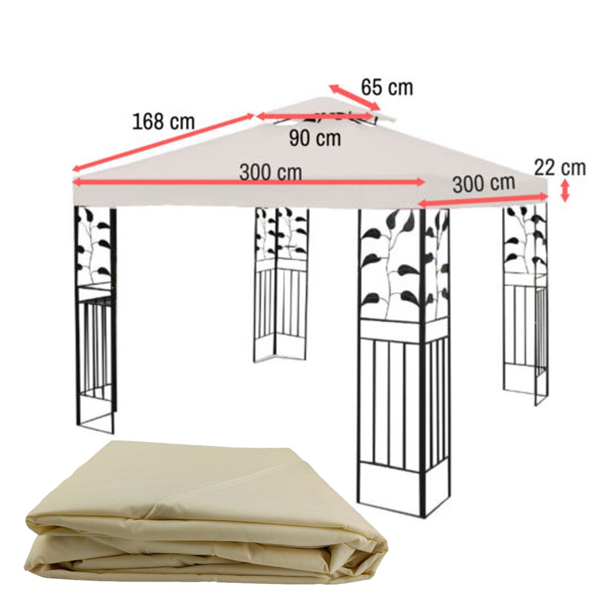 3x3M 300D toile Camping randonnée abri soleil tente extérieure auvent toit couverture Patio soleil ombre tissu ombre abri remplacer la partie