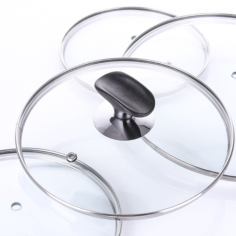 14-30CM Universal Cookware Cover Tempered Glass Lid For Frying Pan Saucepan Cooking Pot Wok With Knob Kitchen Cooker Accessories