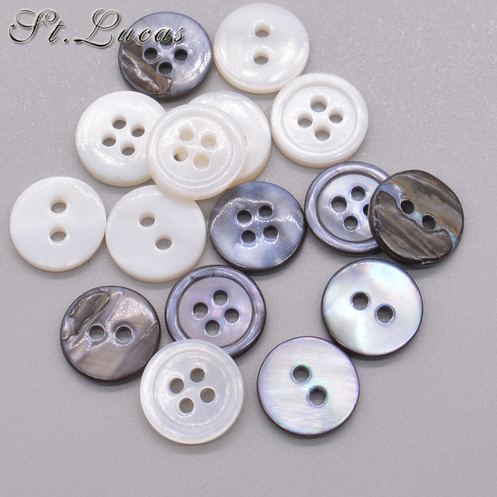 Botones de costura de concha Natural, mopa de Color nácar, botón de concha redonda, accesorios de costura para ropa, bricolaje, 12mm, 30 unids/lote