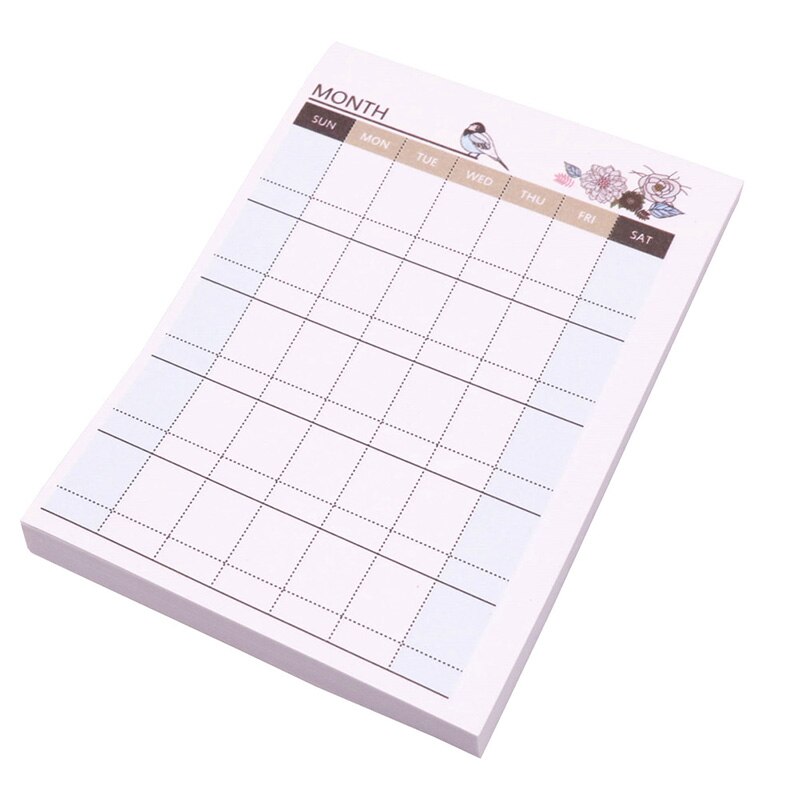 1 Pcs Time Schedule Checklist Weekly Plan Month Four Styles Are Available 58-60 Sheets 101 * 72 * 7mm Student Office Notes Paper: MONTH 1 Pcs