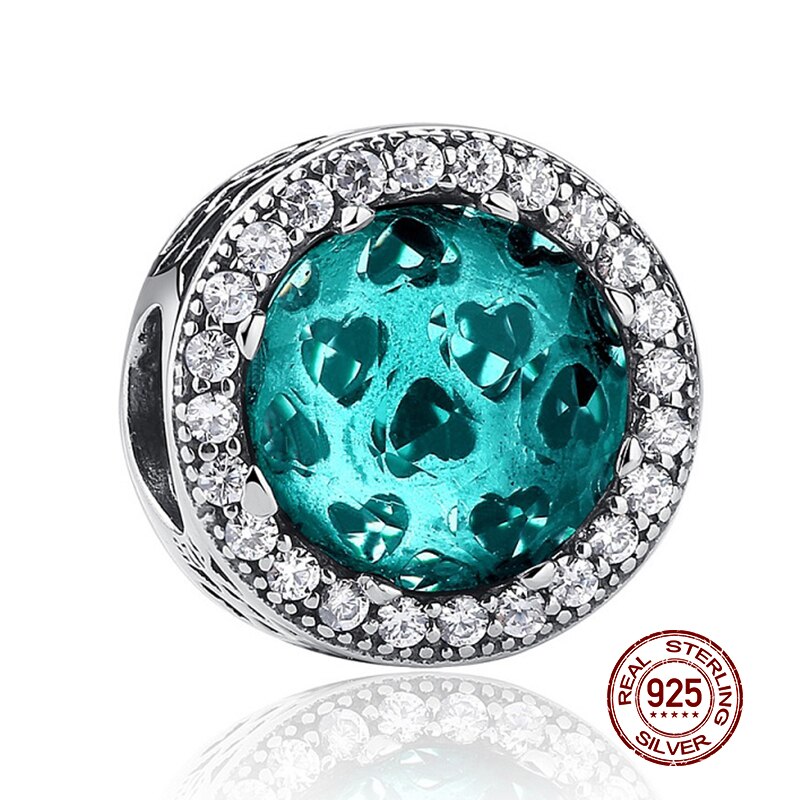 100% Reale Dell'argento Sterlina 925 10 Colori di Cristallo Radiante Cuori di Fascino Misura Originale WST Braccialetto di Fascino Autentico Regalo Dei Monili: CRC109