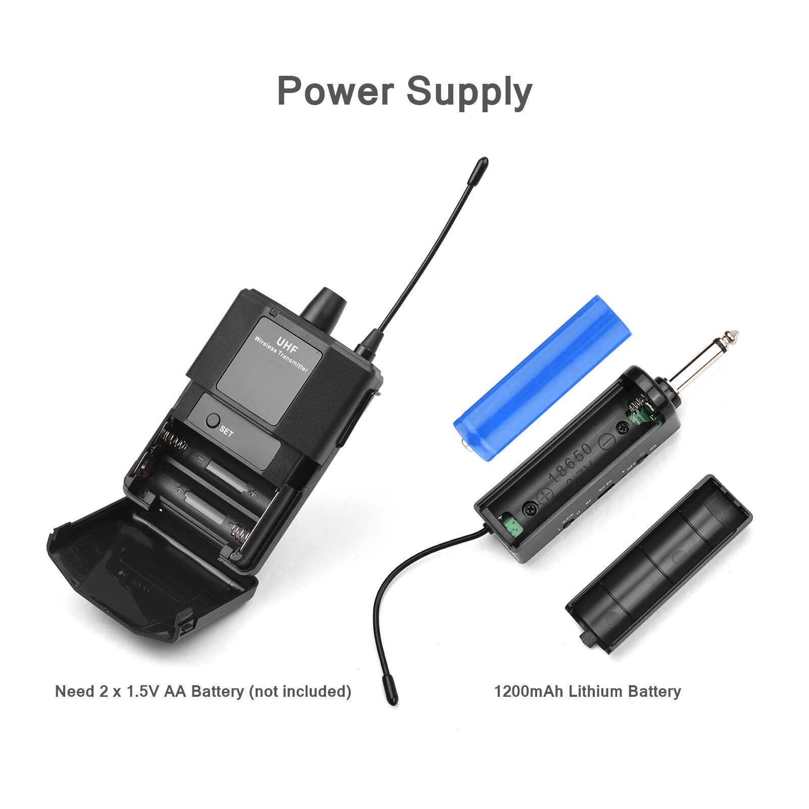 UHF Wireless Headset Microphone with Transmitter &amp; Receiver LED Digital Display Bodypack Transmitter for Teaching Speech