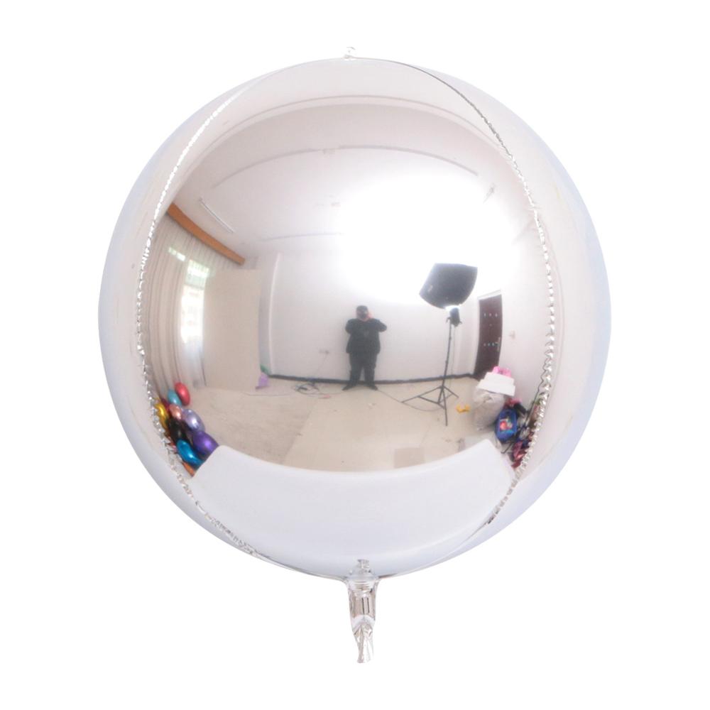 4D Rose Goud Folie Ballon 10 "18" 22 "32" Ronde Aluminium Mylar Ballonnen Bol Ballon Bruiloft decoratio Verjaardagsfeestje: Silver / 10inch