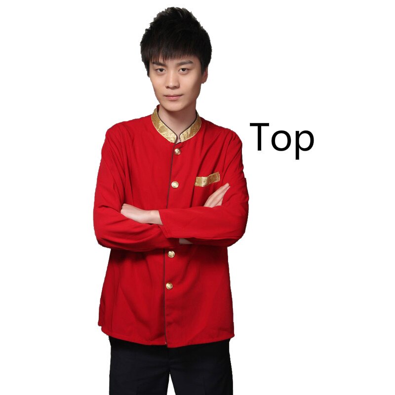 Long Sleeve Restaurant Waiter Uniform for Women Hotel Waitress Working Uniform Autumn Fast Food Waiter Tops +Apron Work Wear 89