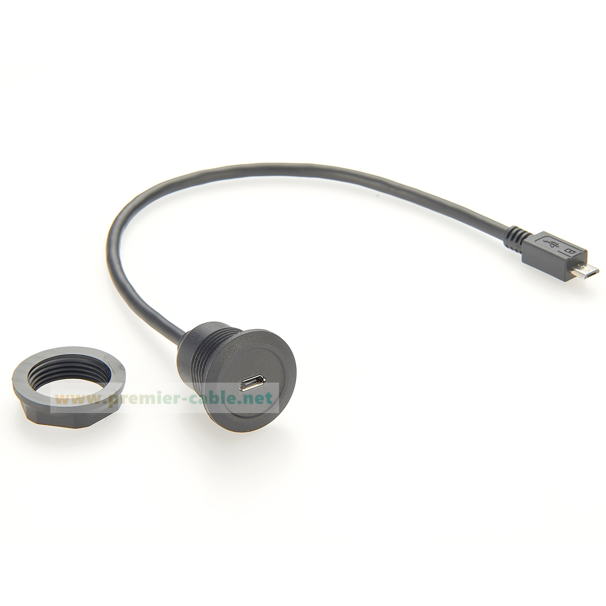 Câble d'extension micro USB mâle vers femelle, convertisseur, encastré, adaptateur, passe à travers, montage sur panneau