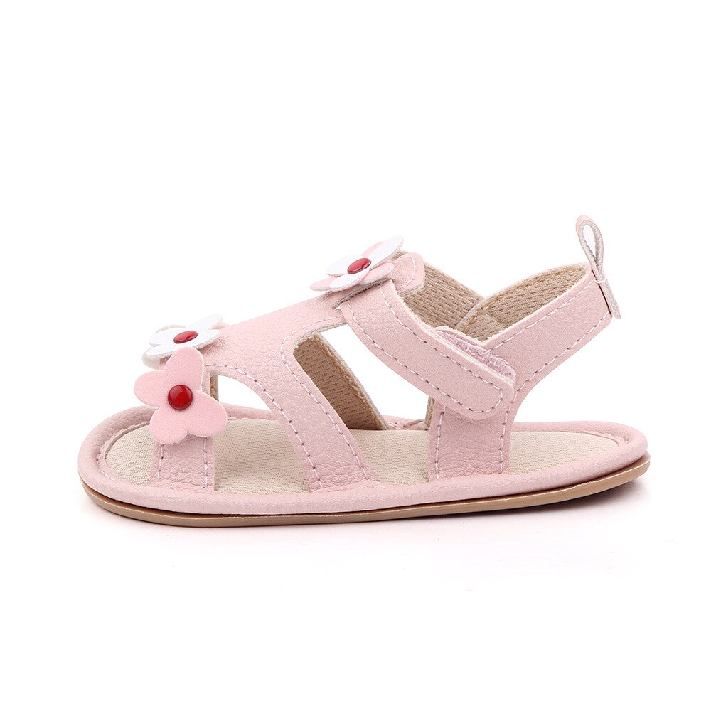 Mode Baby Meisje Sandales Pasgeboren Zomer Schoenen Peuter Prinses Rubberen Zool Bloemen Flats Voor 1 Jaar Baby Lederen Sandalen