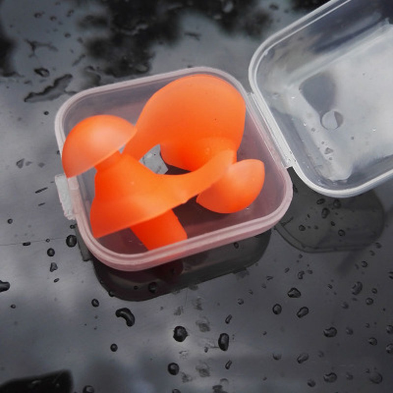 1 par silikone ørepropper til sovende skumstik anti-støj ørebeskyttere støjreduktion ørebeskyttelse ørepropp: Orange