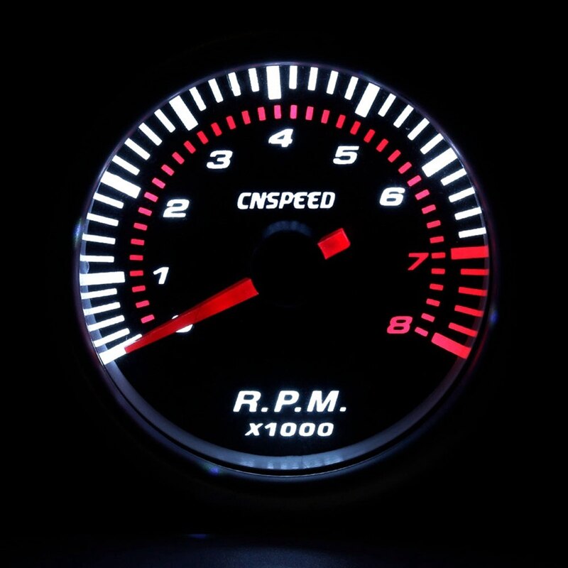 Akozon Tachometer, 52mm/2.1in 9-30V DC Pointer Tachometer IP67 Waterproof Universal for Car Truck Boat