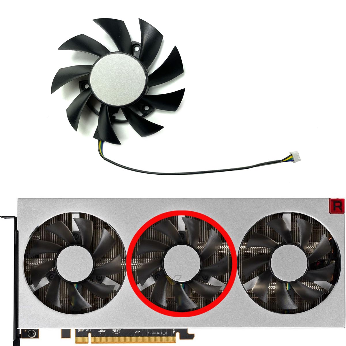 Nowość dla wymiennego wentylatora karty graficznej AMD Radeon VII FD8015H12S: Srebrny