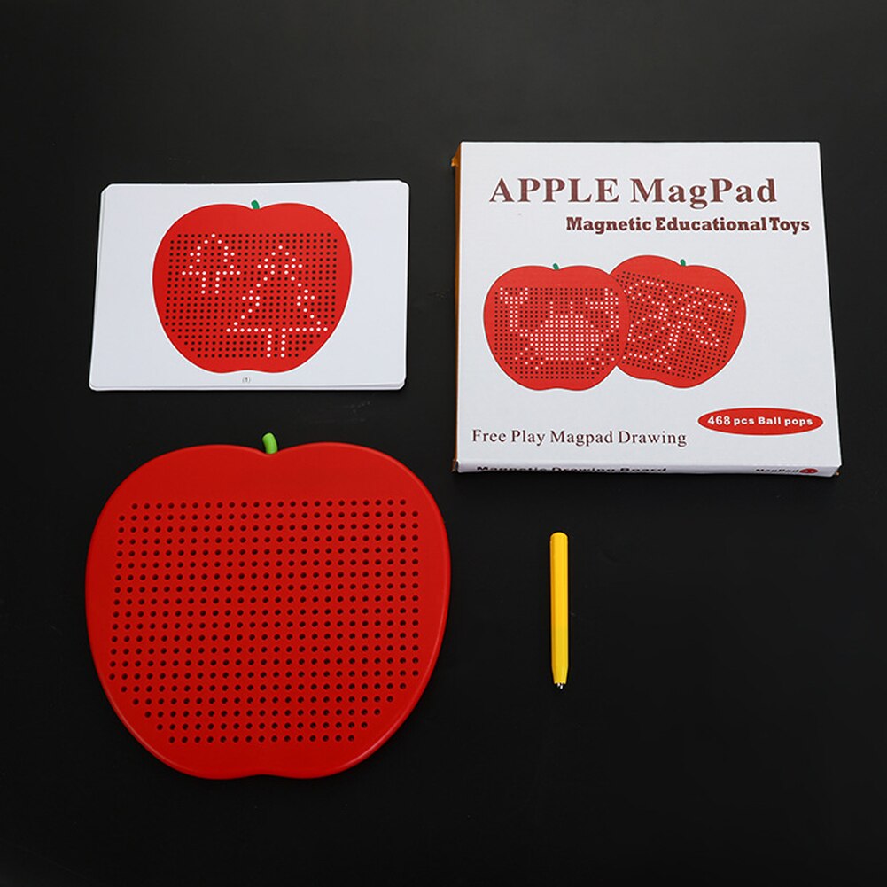 Stor magnetisk plast sød tablet magnet pad tegnebræt stål perle stylus pen perle lærende skrivelegetøj til børn