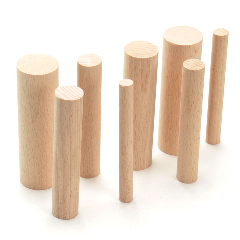 Varillas de espiga de madera Natural sin terminar, palos de madera maciza para macramé, artesanía, espiga duradera, modelo de construcción, herramienta de carpintería