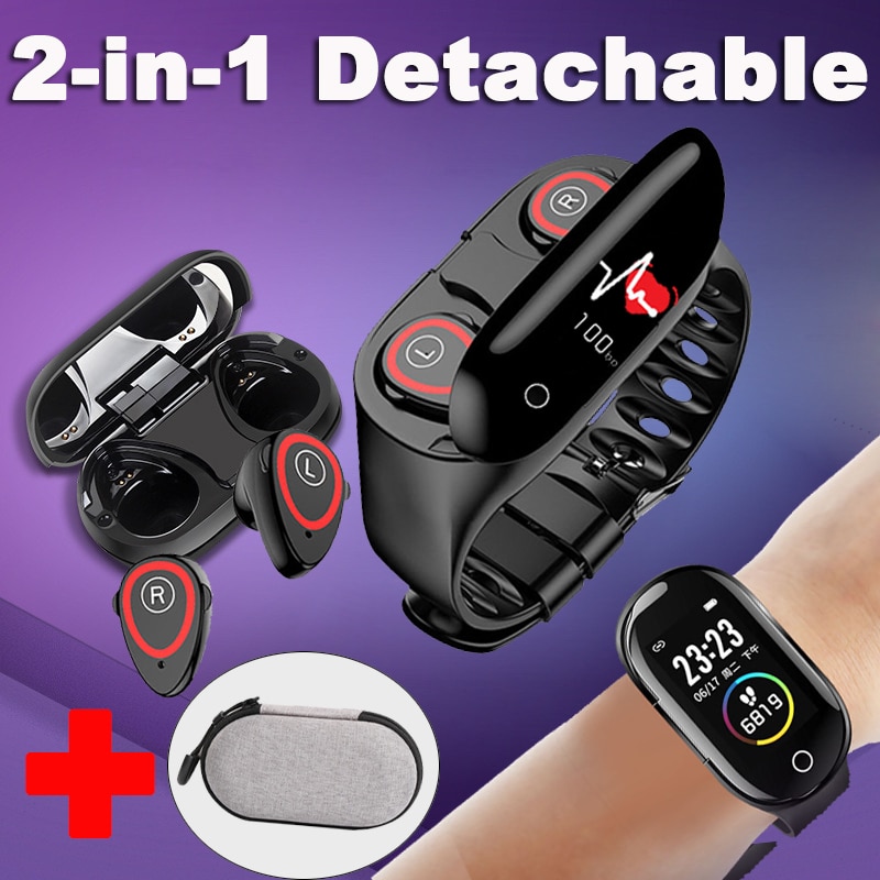 Smart Horloge Met Bluetooth Hoofdtelefoon M1 Draadloze Koptelefoon Oordopjes Wearbuds 2 In 1 Smartwatch Armband Tws Oordopjes Headset