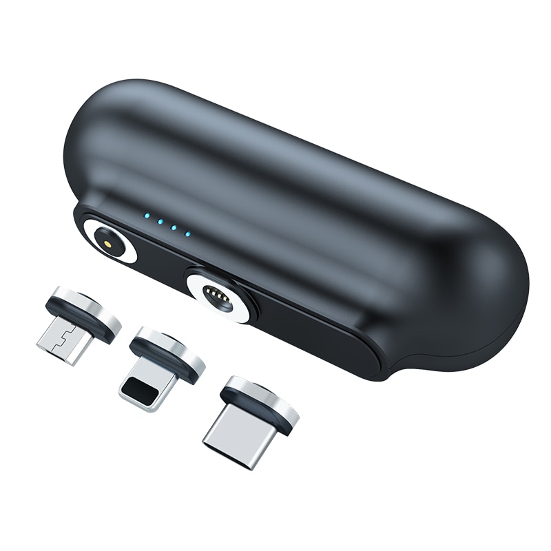 Przenośny 2600mAh mini magnetyczny Bank mocy dla iPhone mikro USB typ C telefon komórkowy zewnętrzna ładowarka Powerbank z kablem