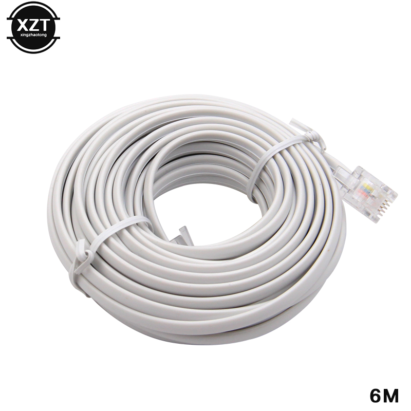 3/6/9/12/15/30M RJ11 64C Telephone Extension Cable Telephone Cable Two Core Telephone Cable Finished phone line