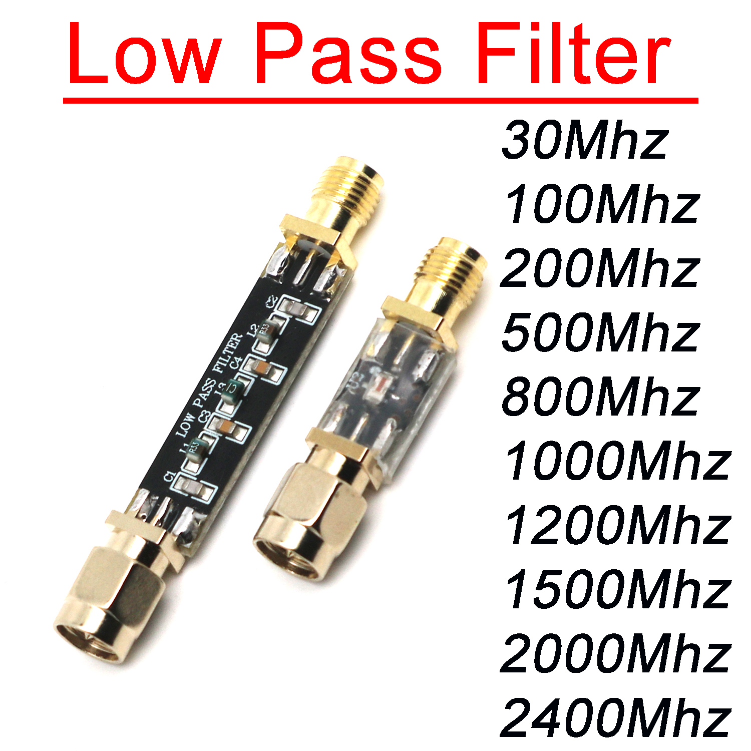 Rf lavpassfilter lpf 30 mhz /100 mhz /200 mhz /500 mhz /800 mhz /1000 mhz /1200 mhz /1400 mhz /2000 mhz /2400 mhz signal radiofrekvens lc