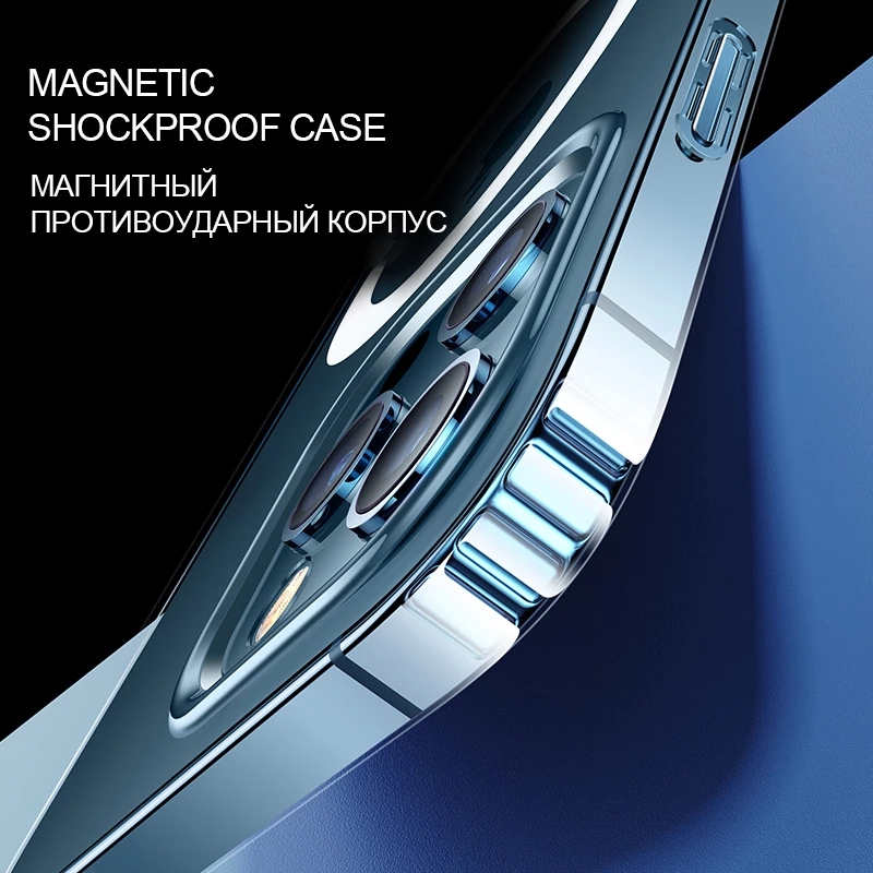 Funda magnética de carga inalámbrica Magsafe para iPhone 14 11 12 13 Pro Max 13Pro 14 Plus Fundas transparente a prueba de golpes Caque
