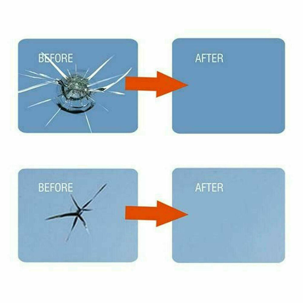 Window Repair Windscreen Crack Repair Kit DIY Car Windshield Repair Tool Glass Repair Fluid Resin Cure Strips Razor Blade Kit