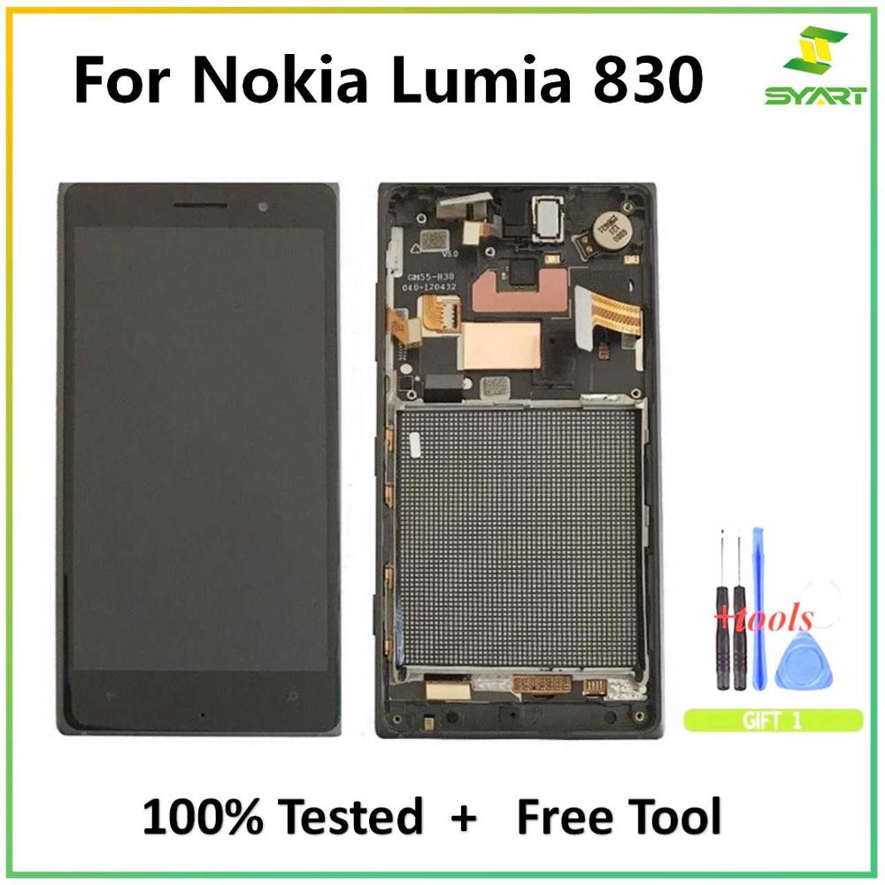 Voor Nokia Lumia 830 LCD Display Touch Screen Digitizer Vergadering Met Frame + Gratis Tools Voor Lumia N830 RM-984 5.0 "lcd Scherm